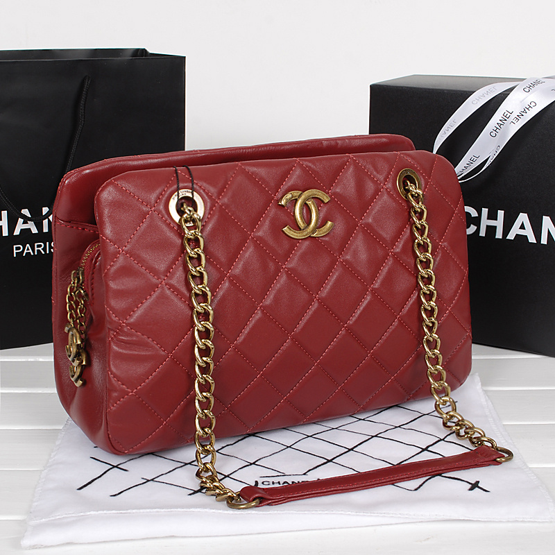 Chanel Sheepskin Leather Shoulder Bag A67245 Burgundy