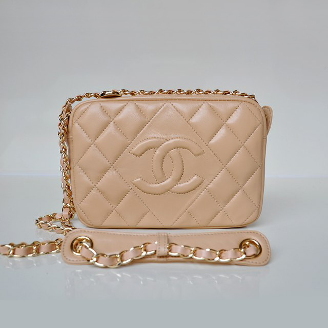 Chanel Sheepskin Leather Shoulder Bag A67750 Apricot