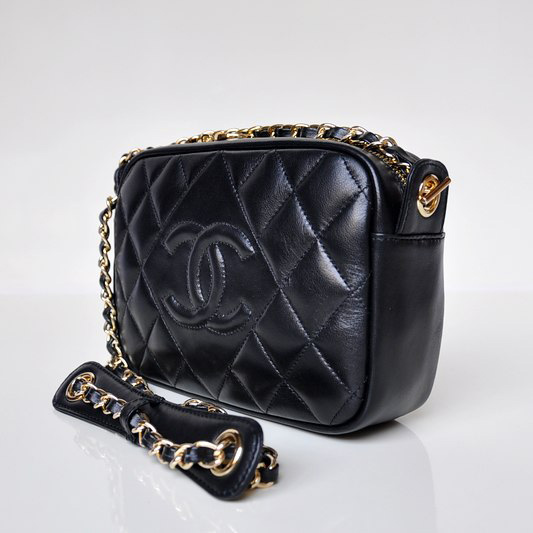 Chanel Sheepskin Leather Shoulder Bag A67750 Black