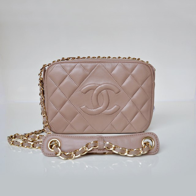 Chanel Sheepskin Leather Shoulder Bag A67750 Camel