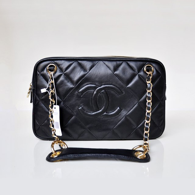 Chanel Sheepskin Leather Shoulder Bag A67751 Black