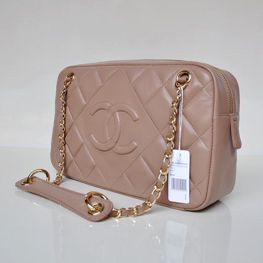 Chanel Sheepskin Leather Shoulder Bag A67751 Camel