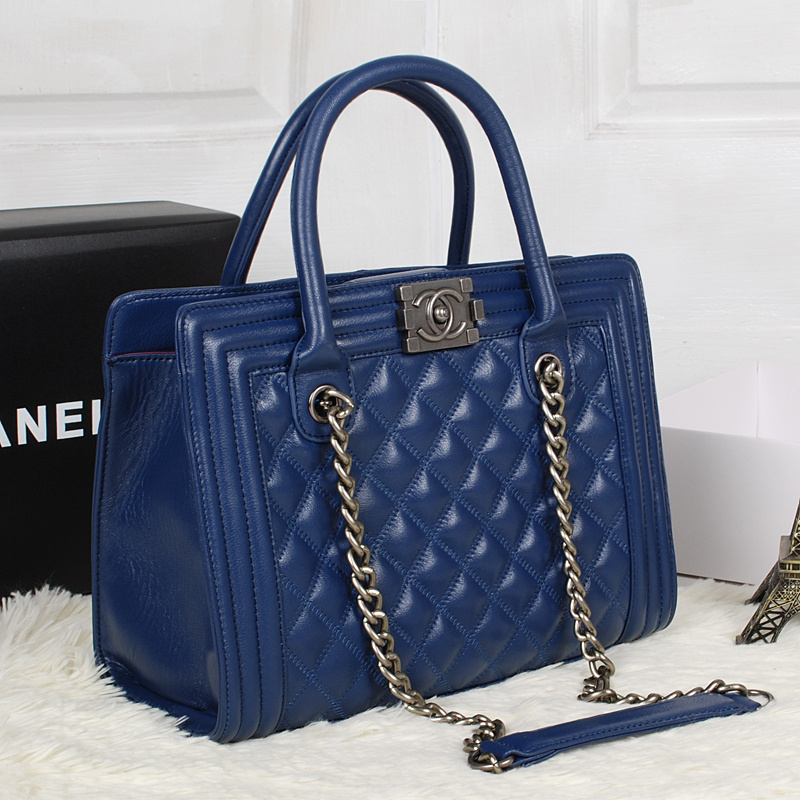 Chanel Sheepskin Leather Two Handle Bag A2234 Royal blue