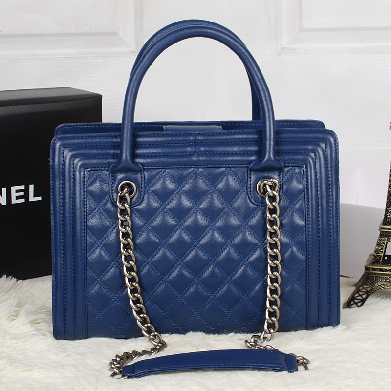 Chanel Sheepskin Leather Two Handle Bag A2234 Royal blue