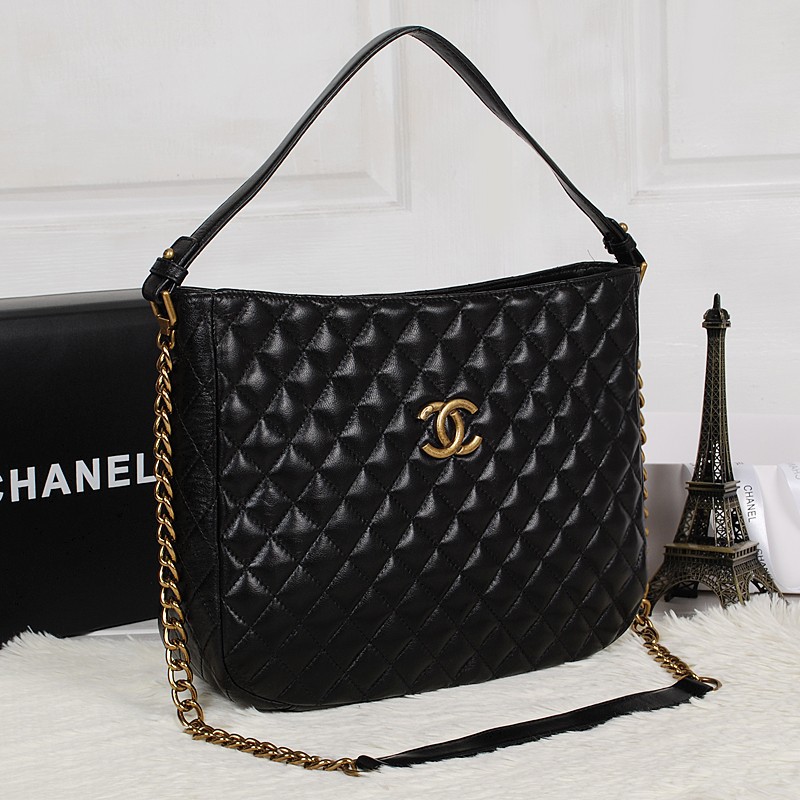 Chanel Sheepskin Leather tote shoulder Bag A2238 Black