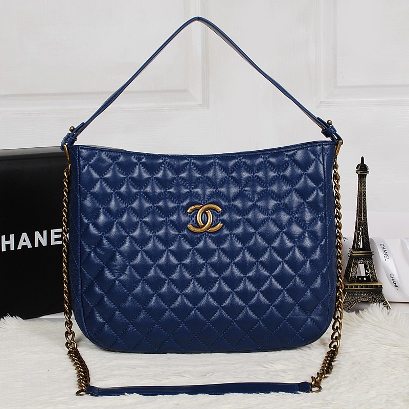 Chanel Sheepskin Leather tote shoulder Bag A2238 Blue