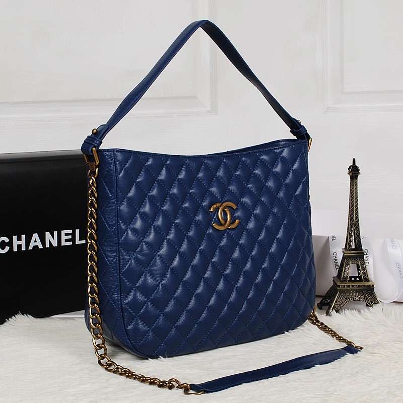 Chanel Sheepskin Leather tote shoulder Bag A2238 Blue