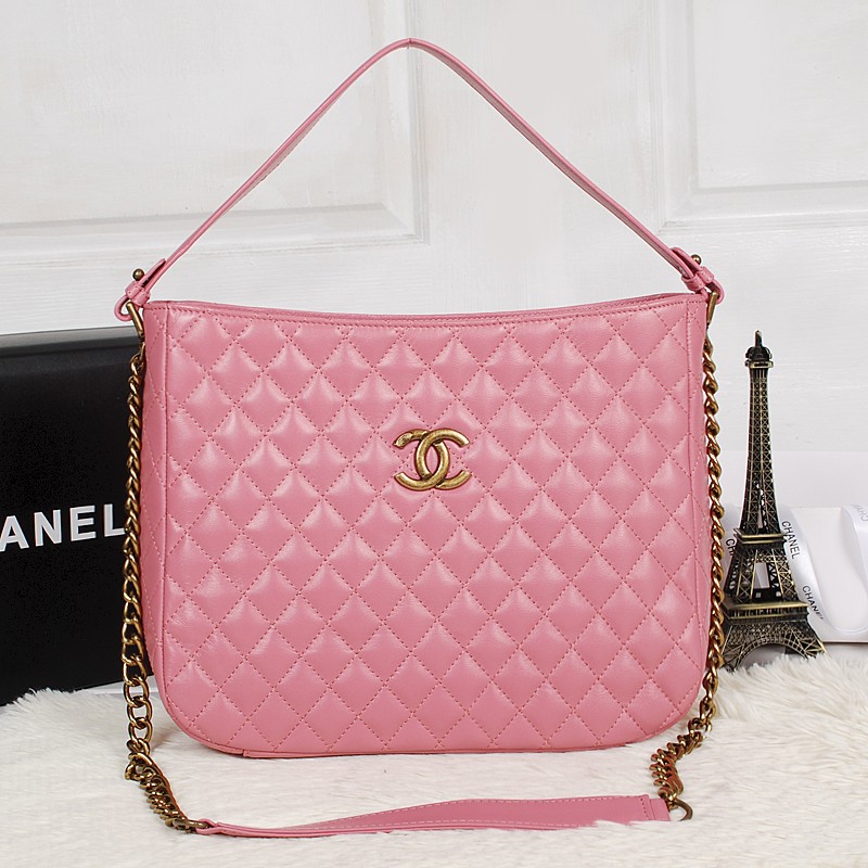 Chanel Sheepskin Leather tote shoulder Bag A2238 Cherry pink