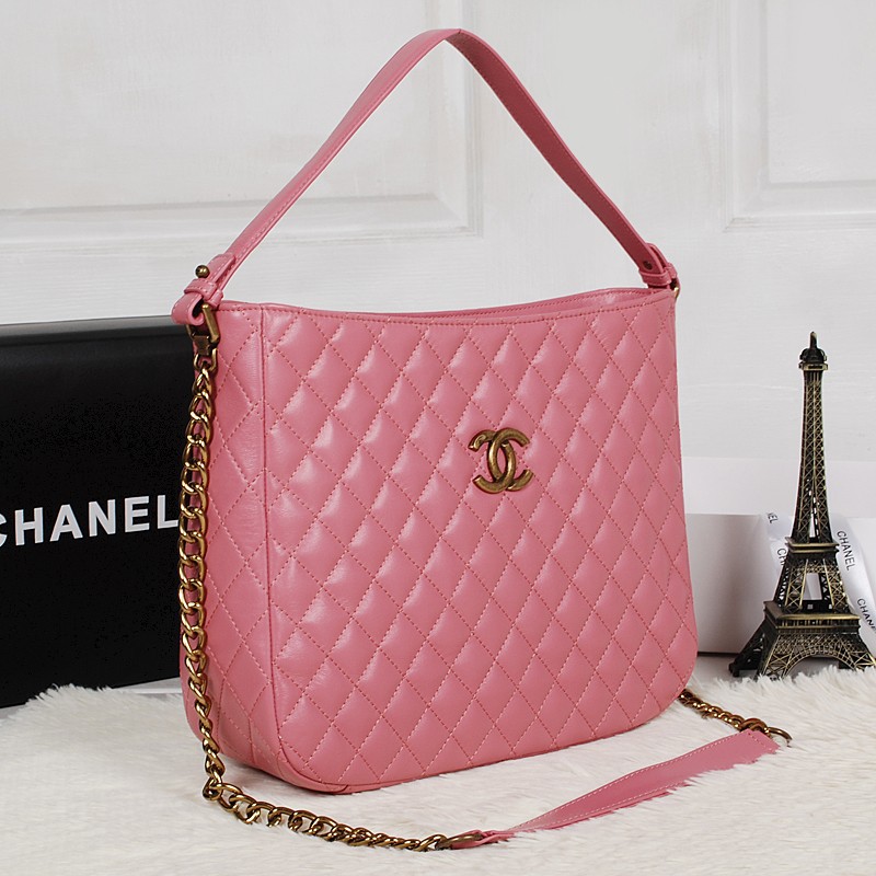 Chanel Sheepskin Leather tote shoulder Bag A2238 Cherry pink