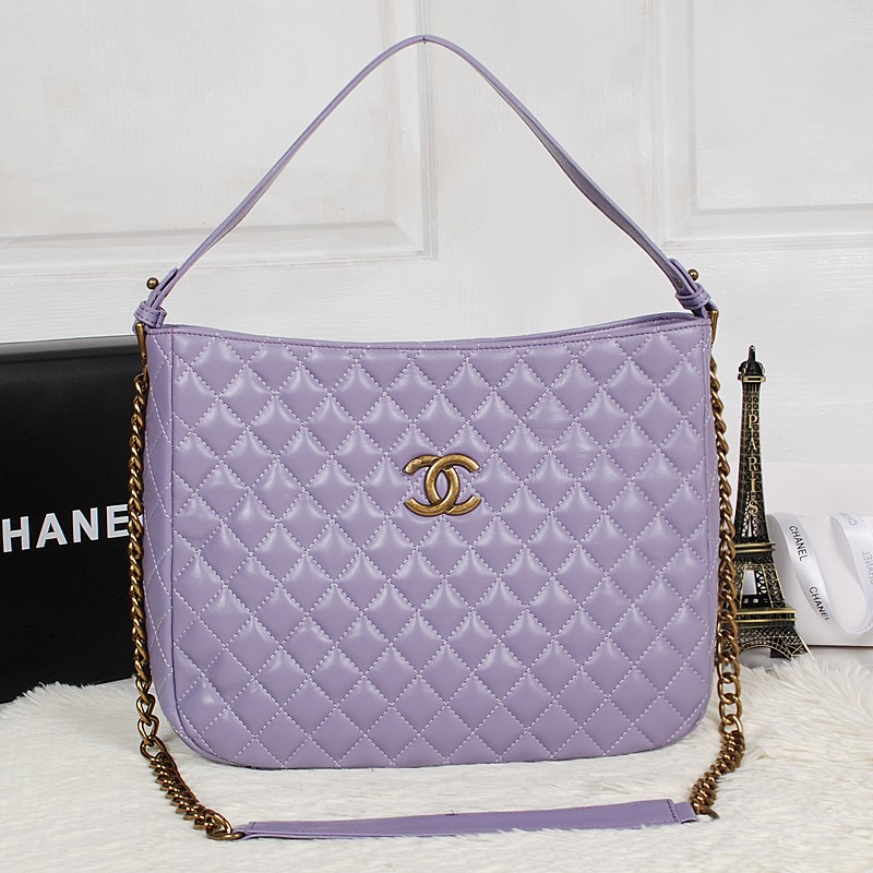 Chanel Sheepskin Leather tote shoulder Bag A2238 Purple