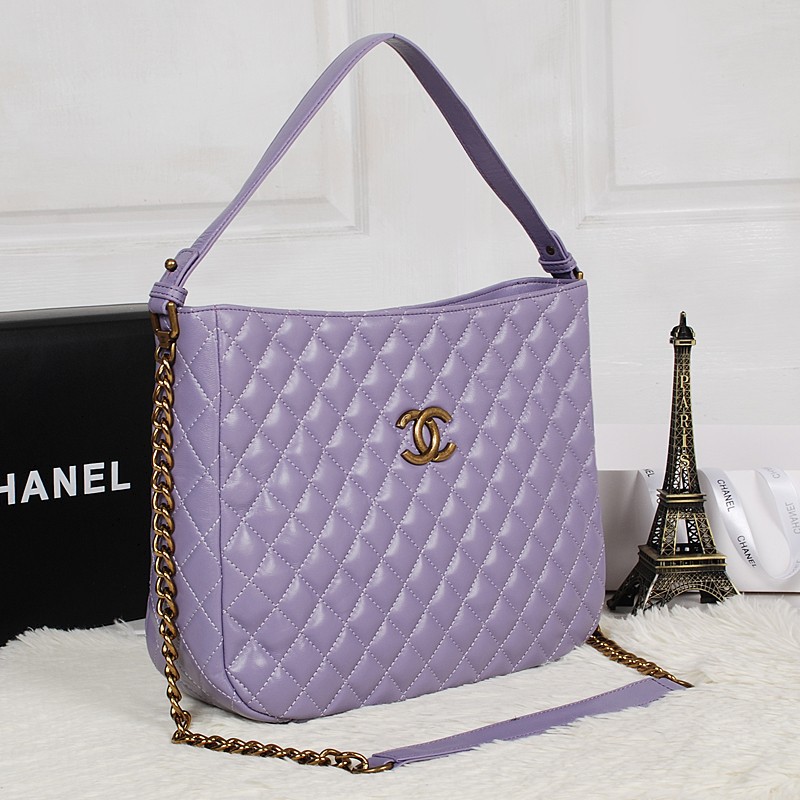 Chanel Sheepskin Leather tote shoulder Bag A2238 Purple