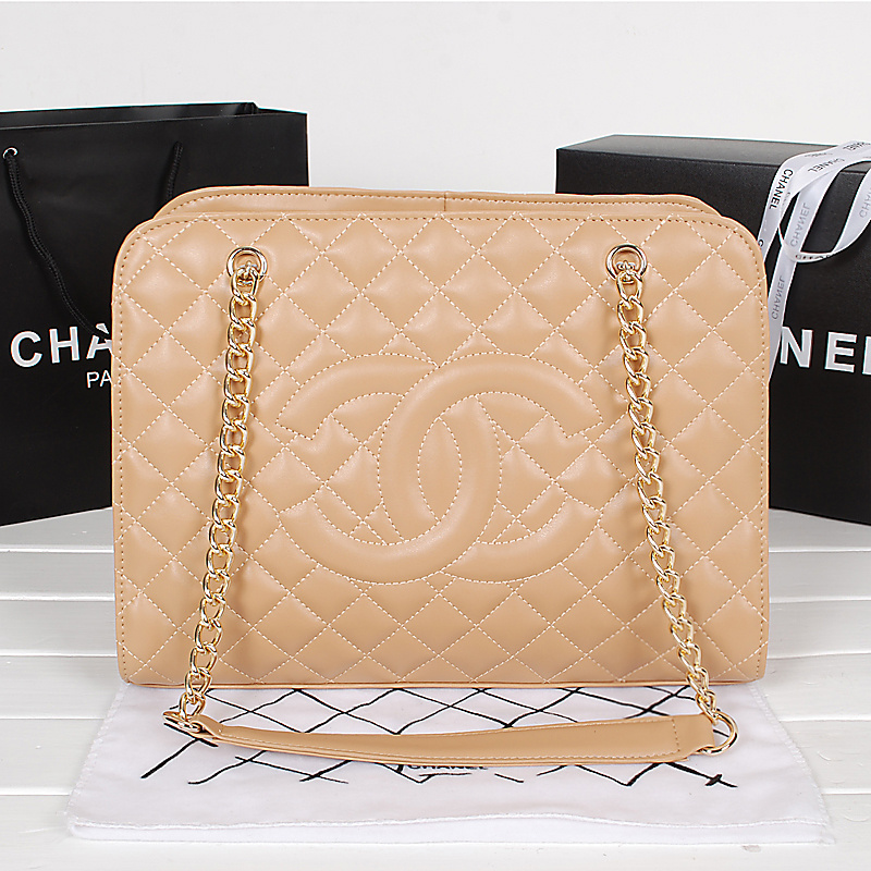 Chanel Shopping Bag Calfskin Leather A52248 Apricot