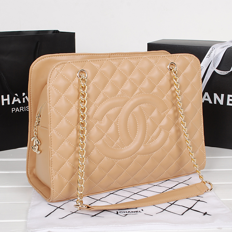 Chanel Shopping Bag Calfskin Leather A52248 Apricot