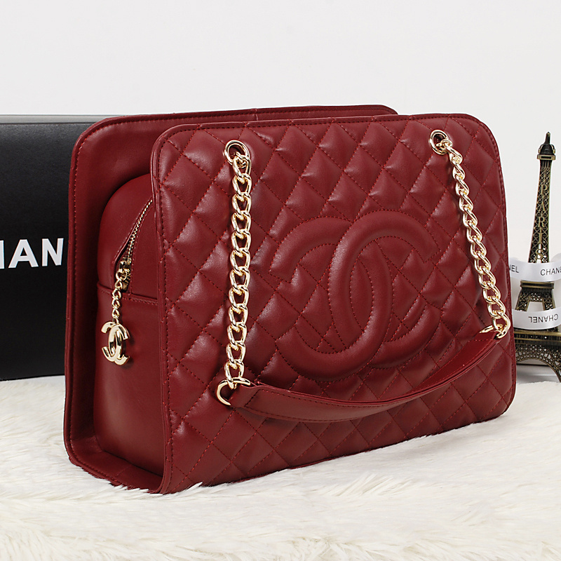 Chanel Shopping Bag Calfskin Leather A52248 Burgundy