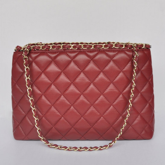 Chanel Shopping Bag Sheepskin Leather A30177 Claret