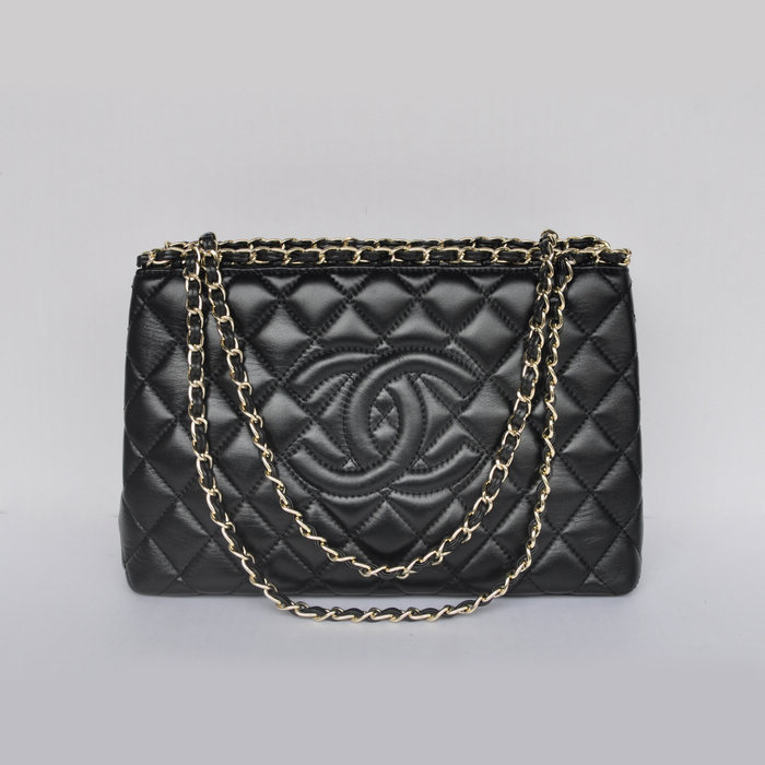 Chanel Shopping Bag Sheepskin Leather A30177 black