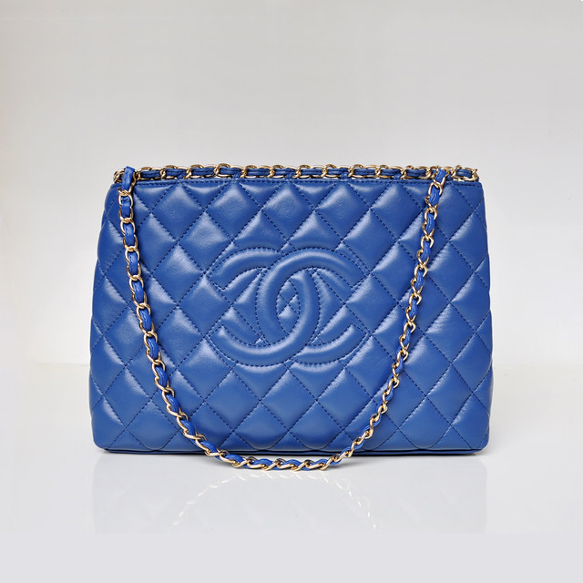 Chanel Shopping Bag Sheepskin Leather A50495 Blue