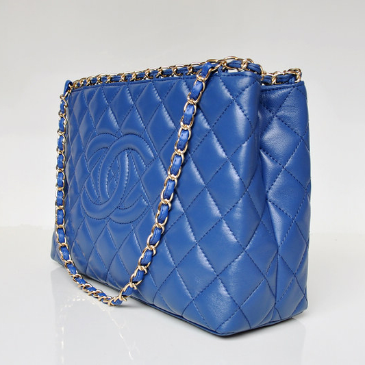 Chanel Shopping Bag Sheepskin Leather A50495 Blue