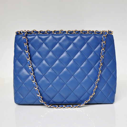 Chanel Shopping Bag Sheepskin Leather A50495 Blue