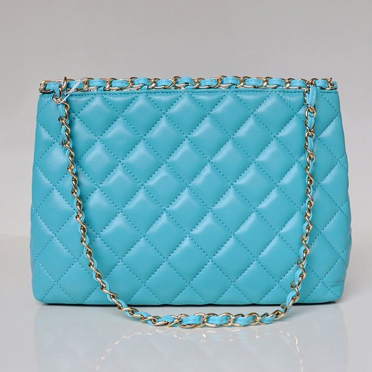 Chanel Shopping Bag Sheepskin Leather A50496 Light Blue