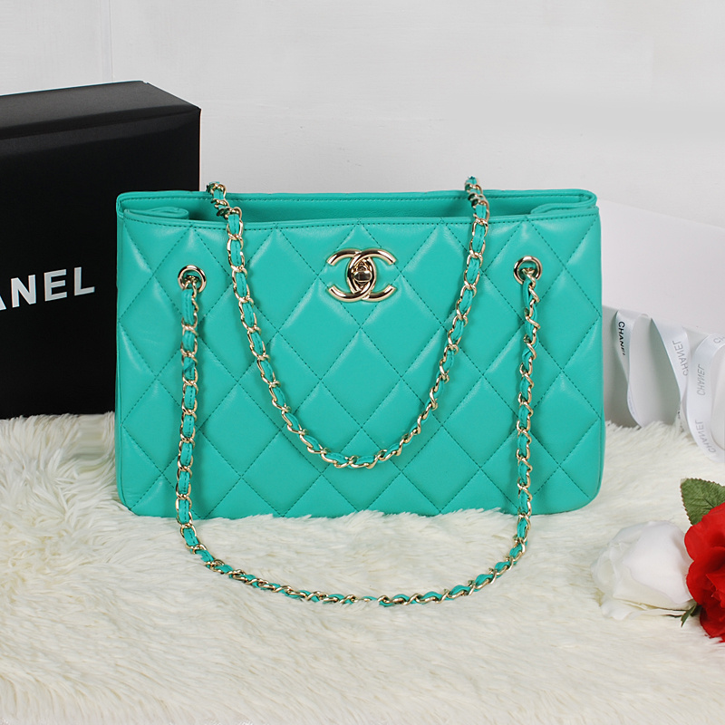 Chanel Shopping Bag Sheepskin Leather A52231 Green