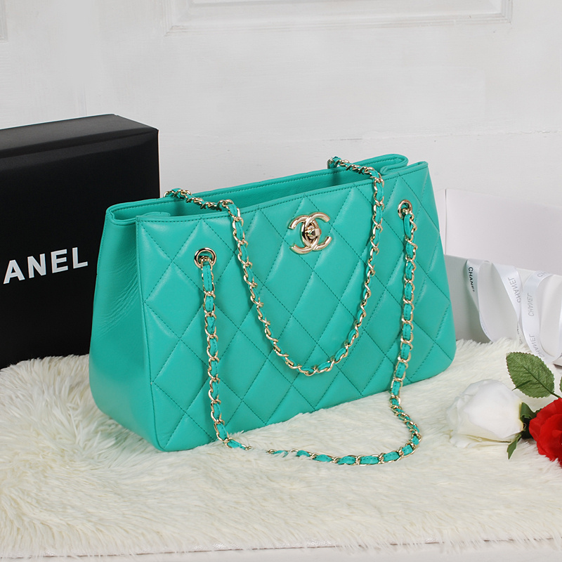 Chanel Shopping Bag Sheepskin Leather A52231 Green