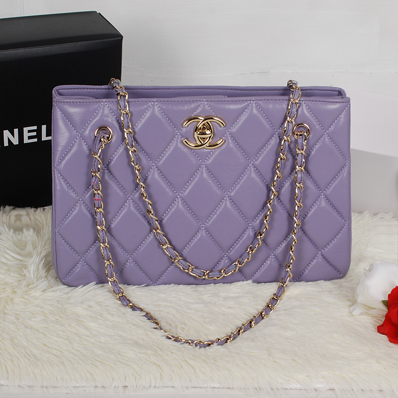 Chanel Shopping Bag Sheepskin Leather A52231 Light Purple