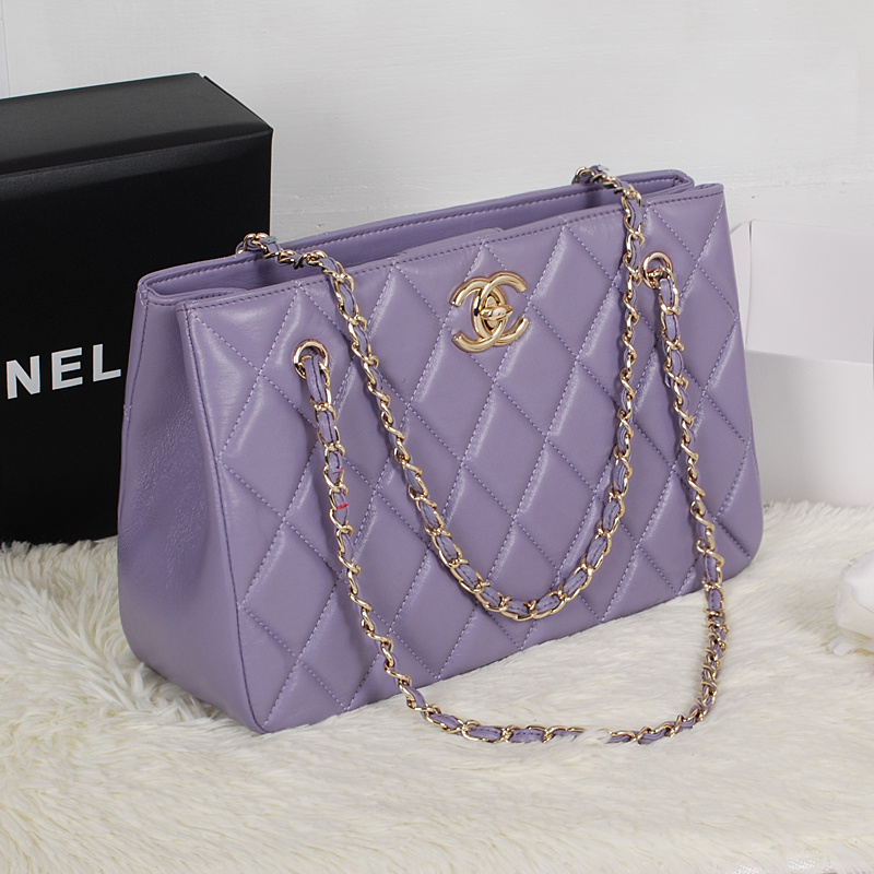 Chanel Shopping Bag Sheepskin Leather A52231 Light Purple