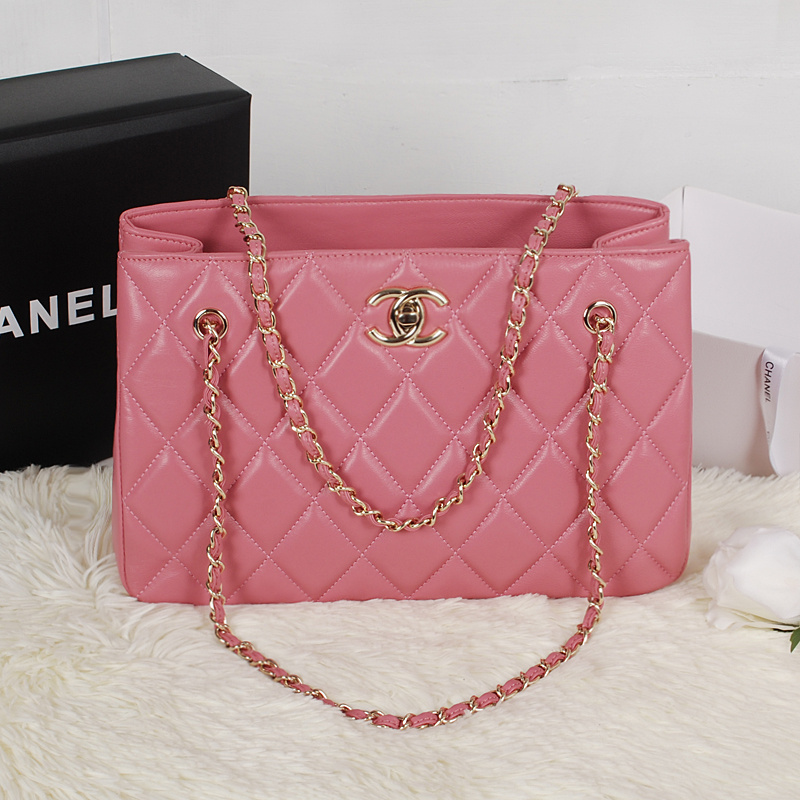 Chanel Shopping Bag Sheepskin Leather A52231 Pink