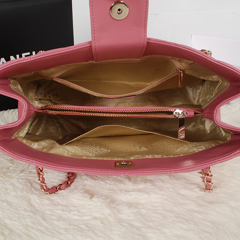 Chanel Shopping Bag Sheepskin Leather A52231 Pink