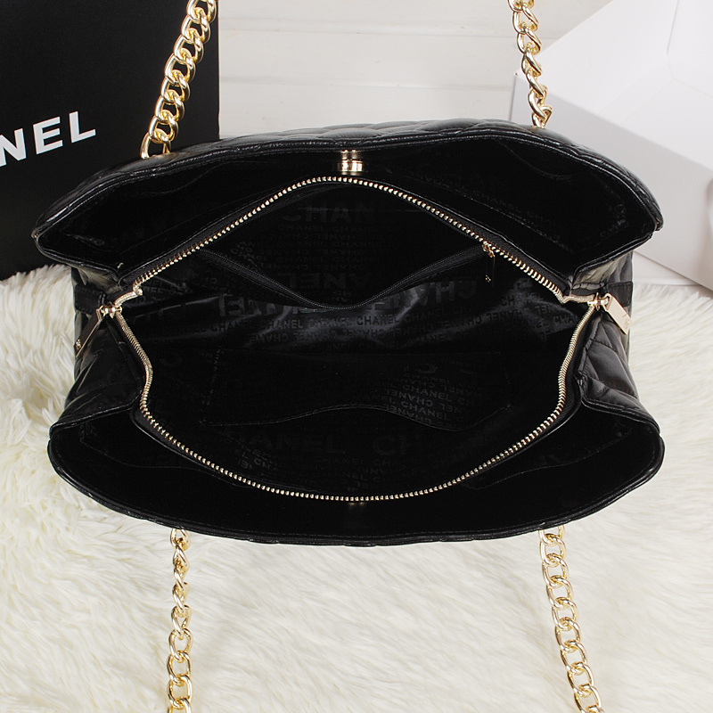 Chanel Shopping Bag Sheepskin Leather A52233 Black