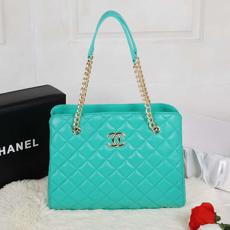 Chanel Shopping Bag Sheepskin Leather A52233 Green