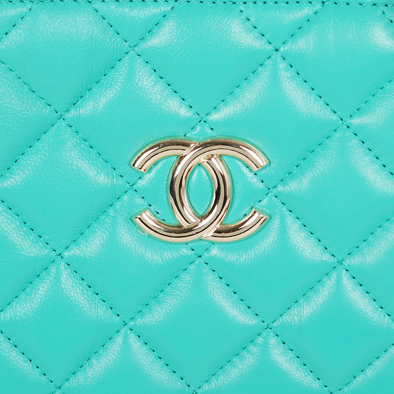 Chanel Shopping Bag Sheepskin Leather A52233 Green