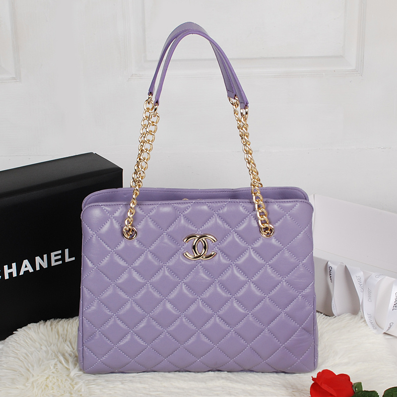 Chanel Shopping Bag Sheepskin Leather A52233 Light Purple