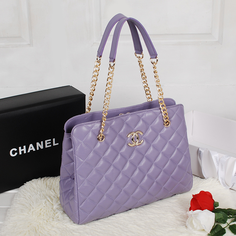 Chanel Shopping Bag Sheepskin Leather A52233 Light Purple