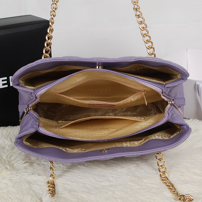 Chanel Shopping Bag Sheepskin Leather A52233 Light Purple