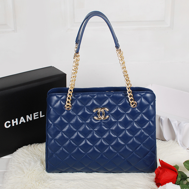 Chanel Shopping Bag Sheepskin Leather A52233 RoyalBlue