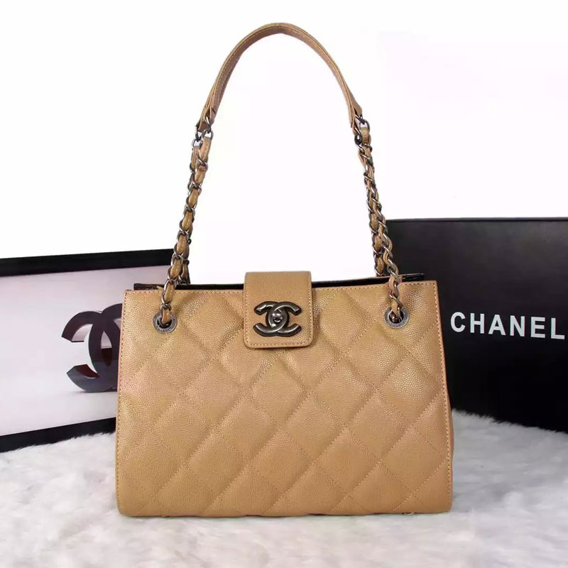 Chanel Shopping Bag in Original Caviar Leather A1870 Apricot