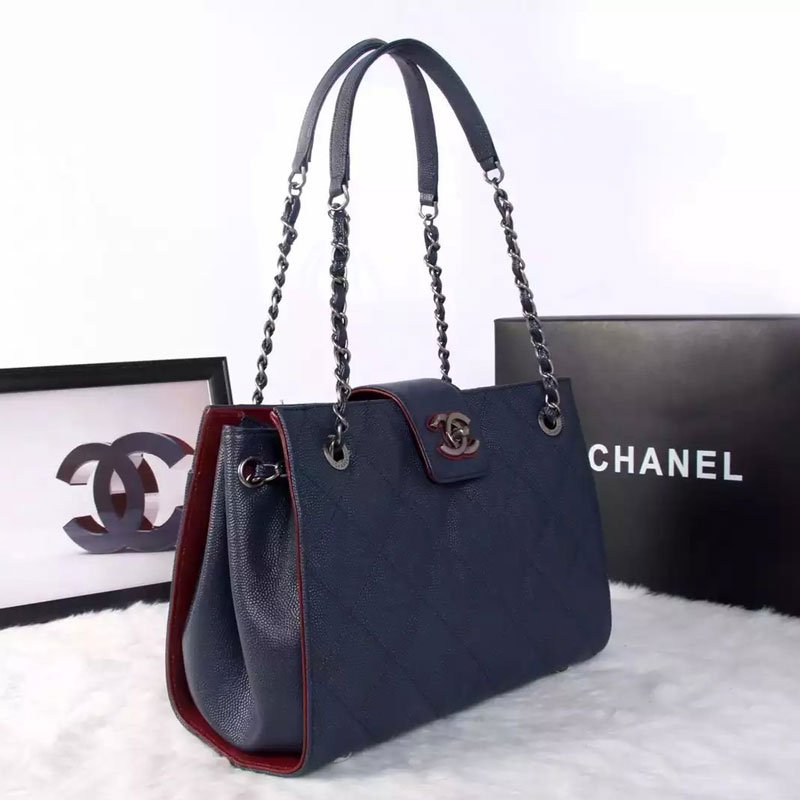 Chanel Shopping Bag in Original Caviar Leather A1870 Blue