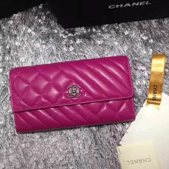 Chanel Tri-Fold Wallet Sheepskin Leather A80468 Rose