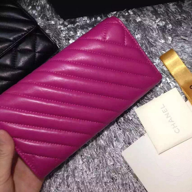 Chanel Tri-Fold Wallet Sheepskin Leather A80468 Rose