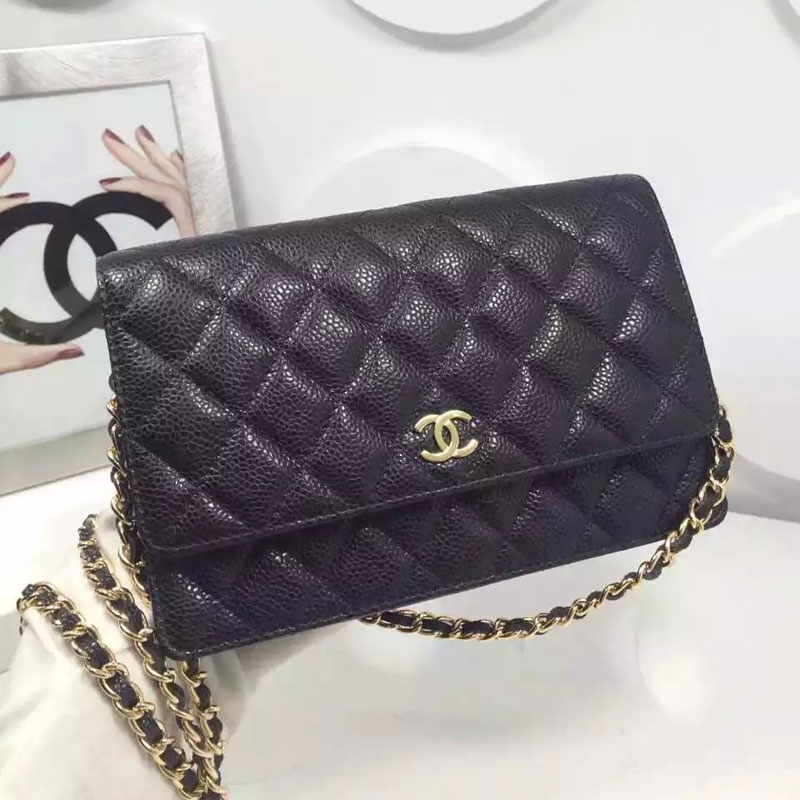 Chanel WOC mini Flap Bag Black Original Caviar leather A33808