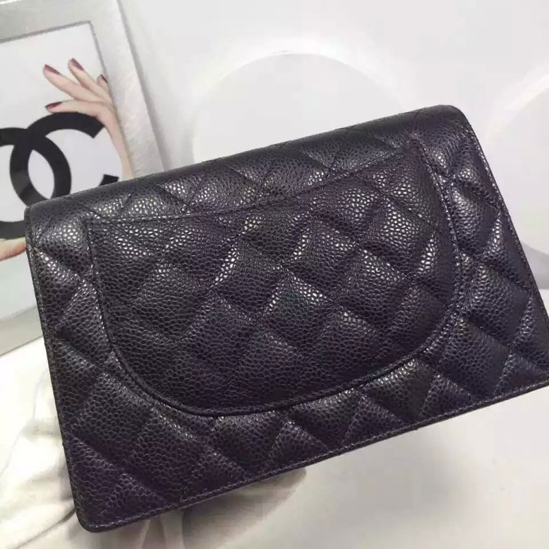 Chanel WOC mini Flap Bag Black Original Caviar leather A33808