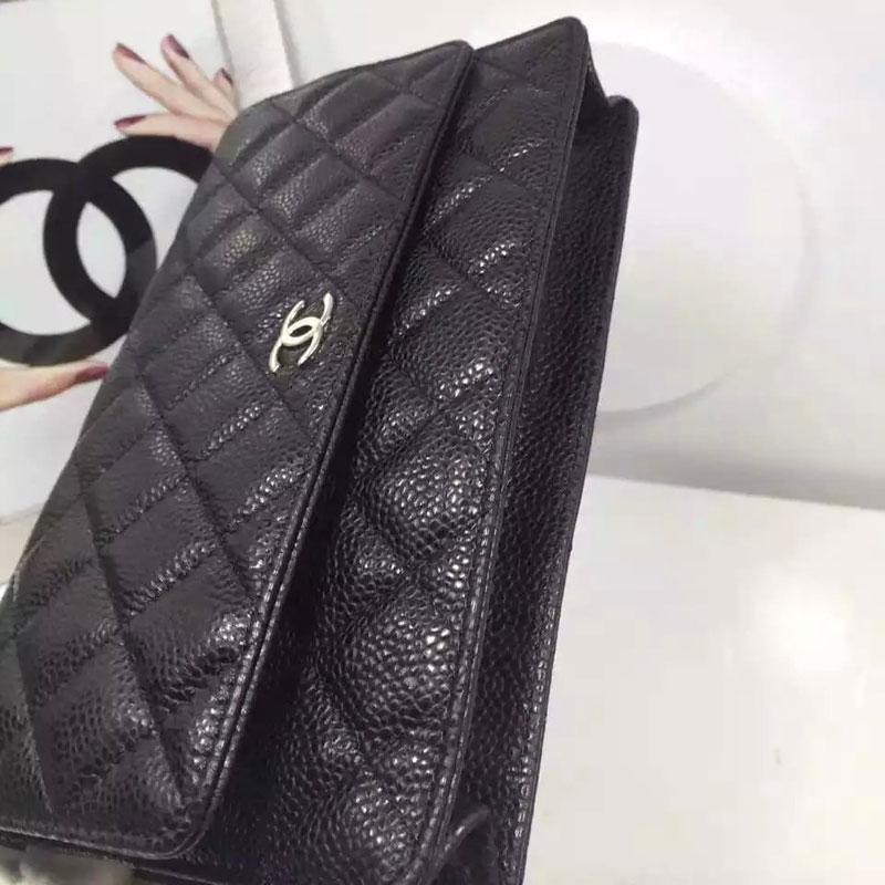 Chanel WOC mini Flap Bag Black Original Caviar leather A33808