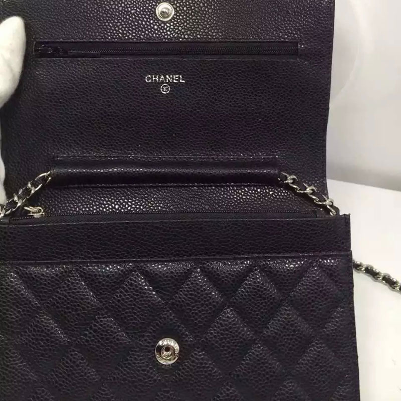 Chanel WOC mini Flap Bag Black Original Caviar leather A33808