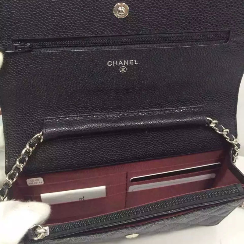 Chanel WOC mini Flap Bag Black Original Caviar leather A33808