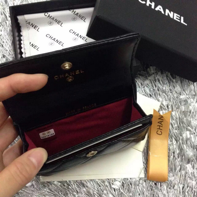 Chanel coin pocket Lambskin Leather A50088 Black