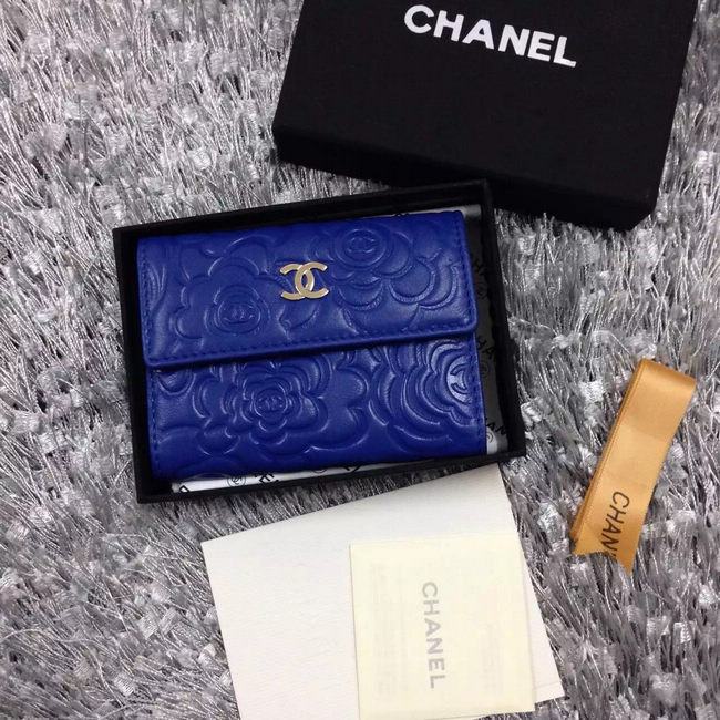 Chanel coin pocket Lambskin Leather A50088 Blue