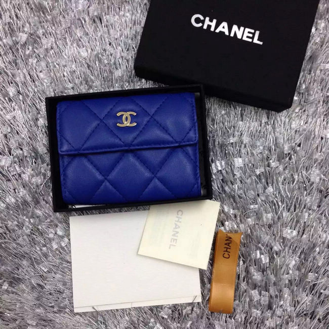 Chanel coin pocket Lambskin Leather A50088 Blue