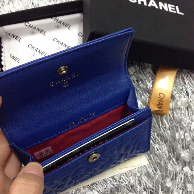 Chanel coin pocket Lambskin Leather A50088 Blue